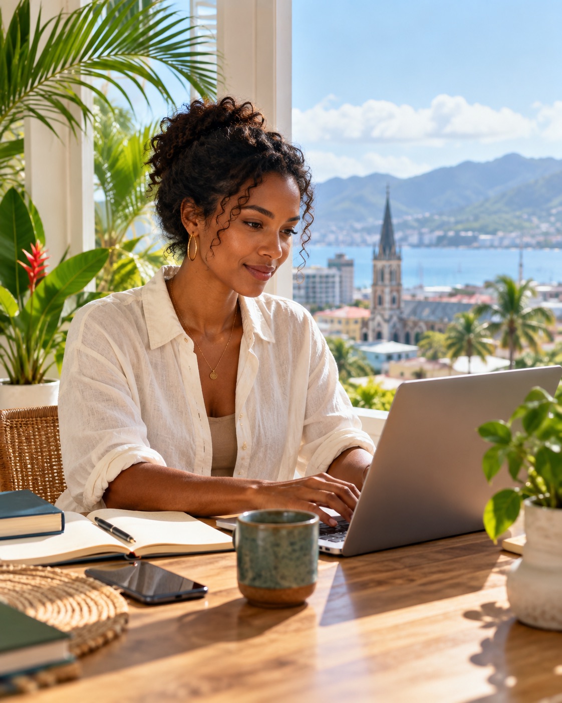 Consultant freelance en Martinique préparant une mission en portage salarial avec KIRK